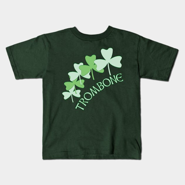 Trombone Shamrocks Kids T-Shirt by Barthol Graphics